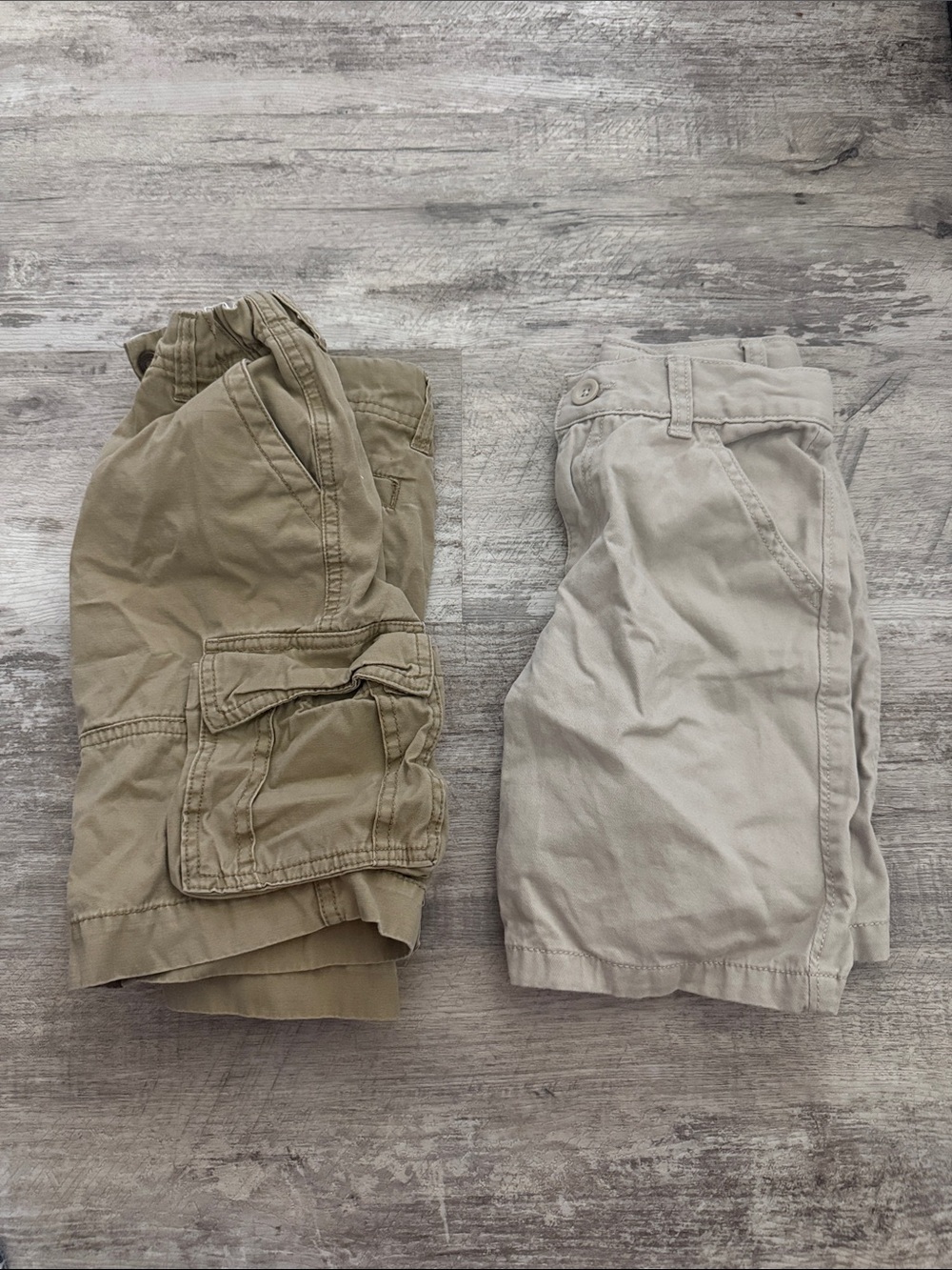 Boy’s Casual Cargo Shorts - Khaki and Light Khaki